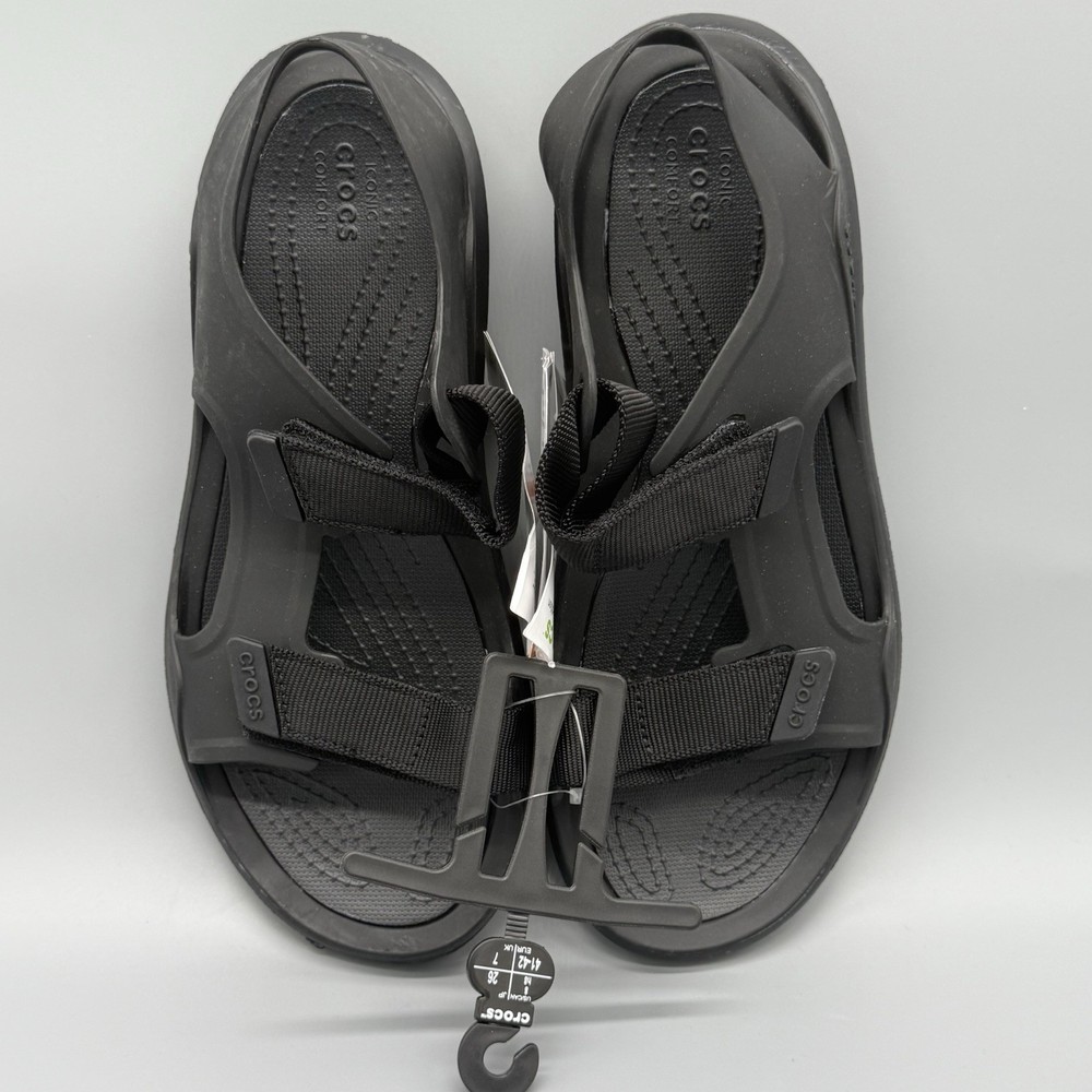 Crocs Swiftwater Expedition Sandals Men Size 8 Black Adjustable Straps New