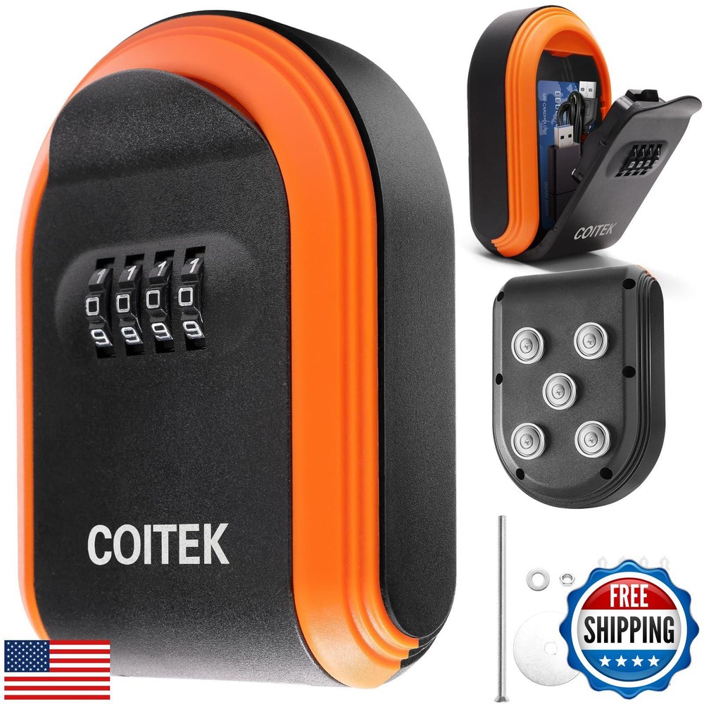 Magnetic Key Box with Hidden Combination Lock for Secure Storage