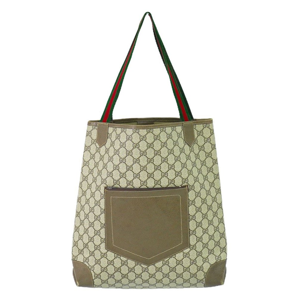 GUCCI GG Supreme Old Shelly Line Tote Shoulder Bag 966980