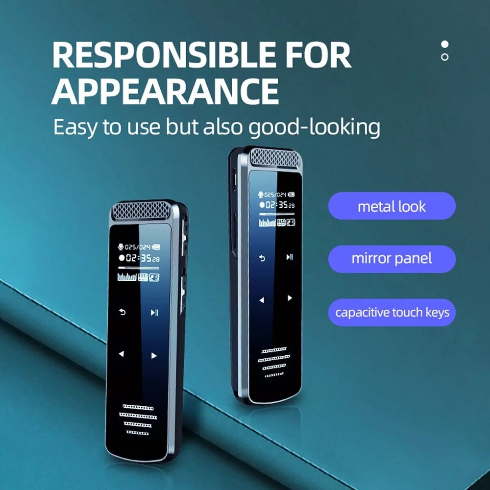 Pocket Dictaphone Digital Voice Recorder Noise Reduction Audio MP3 Music Player