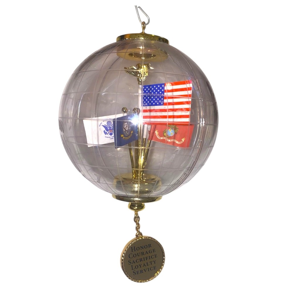 2007 Hallmark USA Globe Military Flags Christmas Ornament A World of Freedom