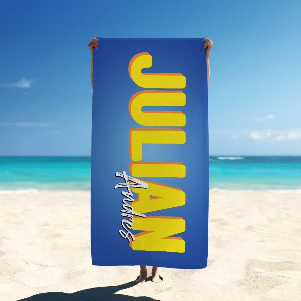 Custom Kids Beach Towel Personalized Birthday Gift Family Summer Vacation Bath Towel-image