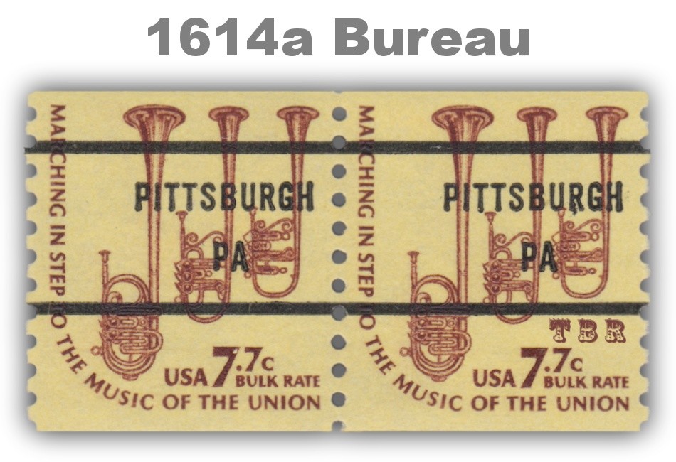 1614a Saxhorns 7.7c PITTSBURGH PA Bureau Precancel Americana Pair MNH - Buy Now-image