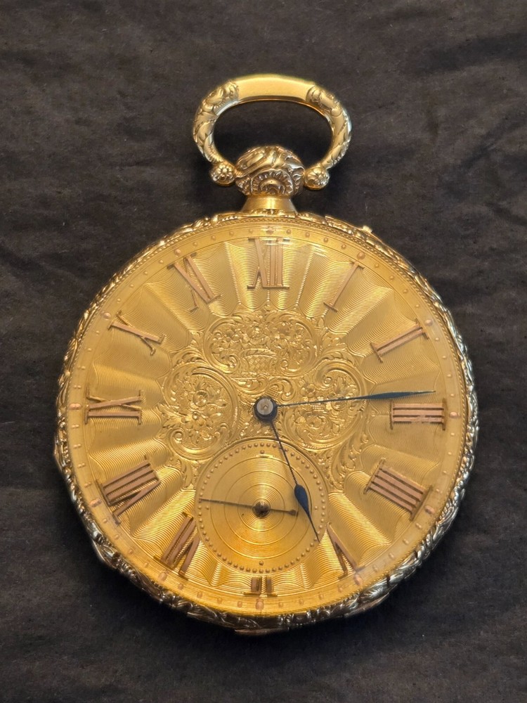 Antique 18K Yellow Gold European Key Wind Pocket Watch