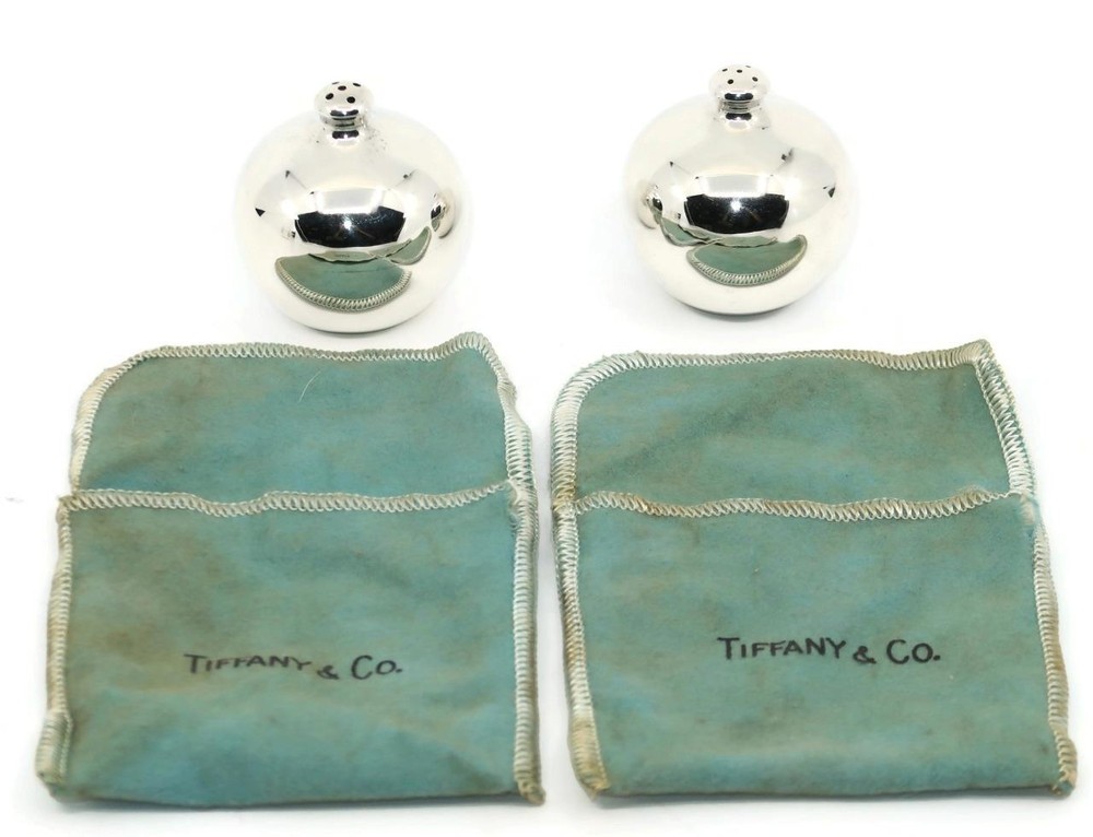 Tiffany & Company, Sterling Silver, Ball Shape Salt & Pepper Shakers, 1 3/4
