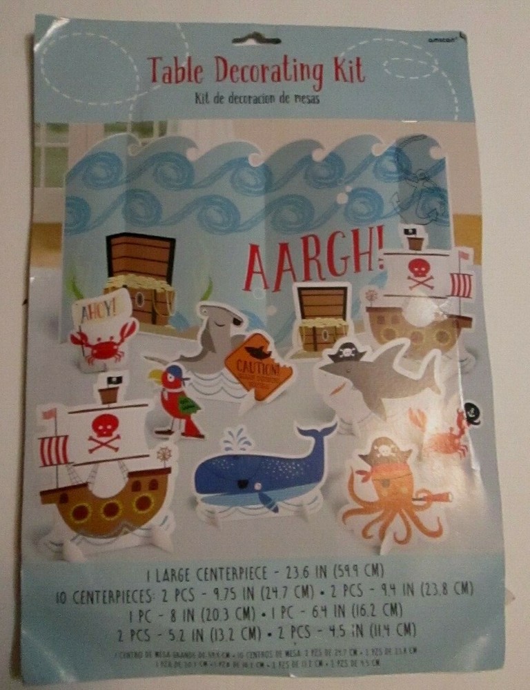 Ahoy Nautical Pirate Birthday Party Table Decorating Kit 11 Piece Plus Bonus Kit