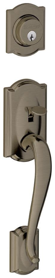 Schlage F58-CAM Camelot Single Cylinder Exterior Door Lock in Grey