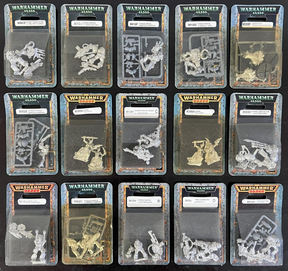 Warhammer 40K Chaos Space Marine Blisters 1995-2000 Sealed OOP Metal Pewter Rare