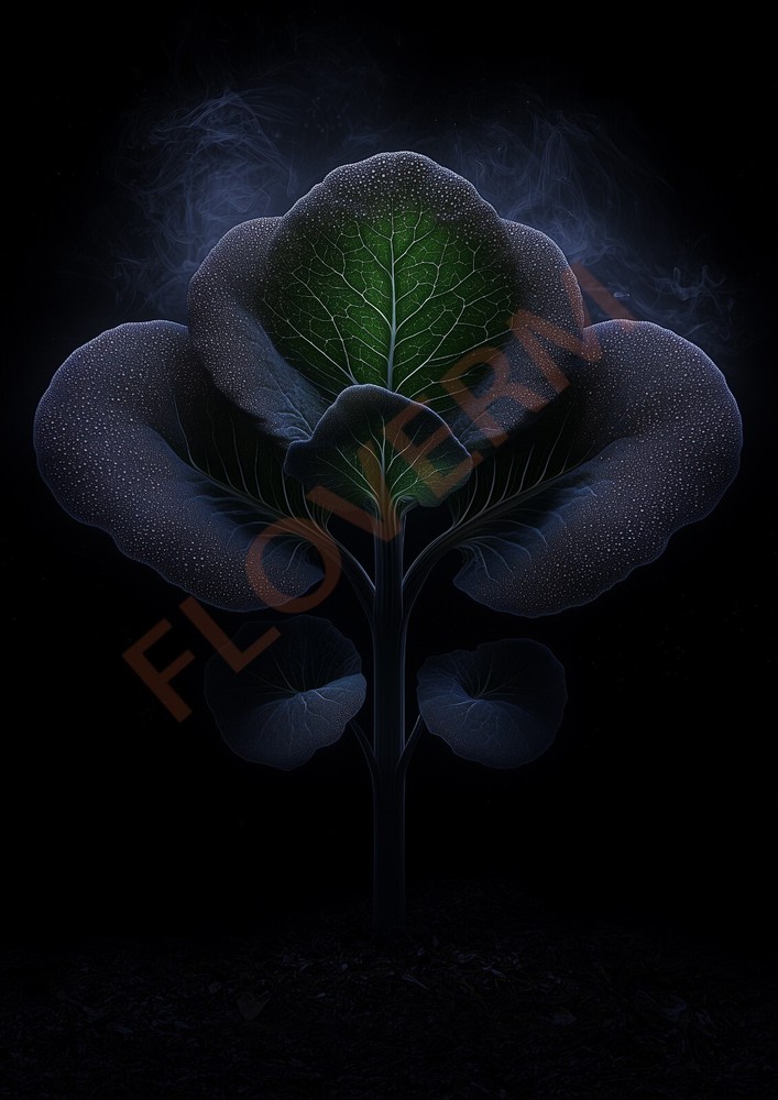 Elegant Blue Floral Art Wall Poster Modern Home Decor Digital Print