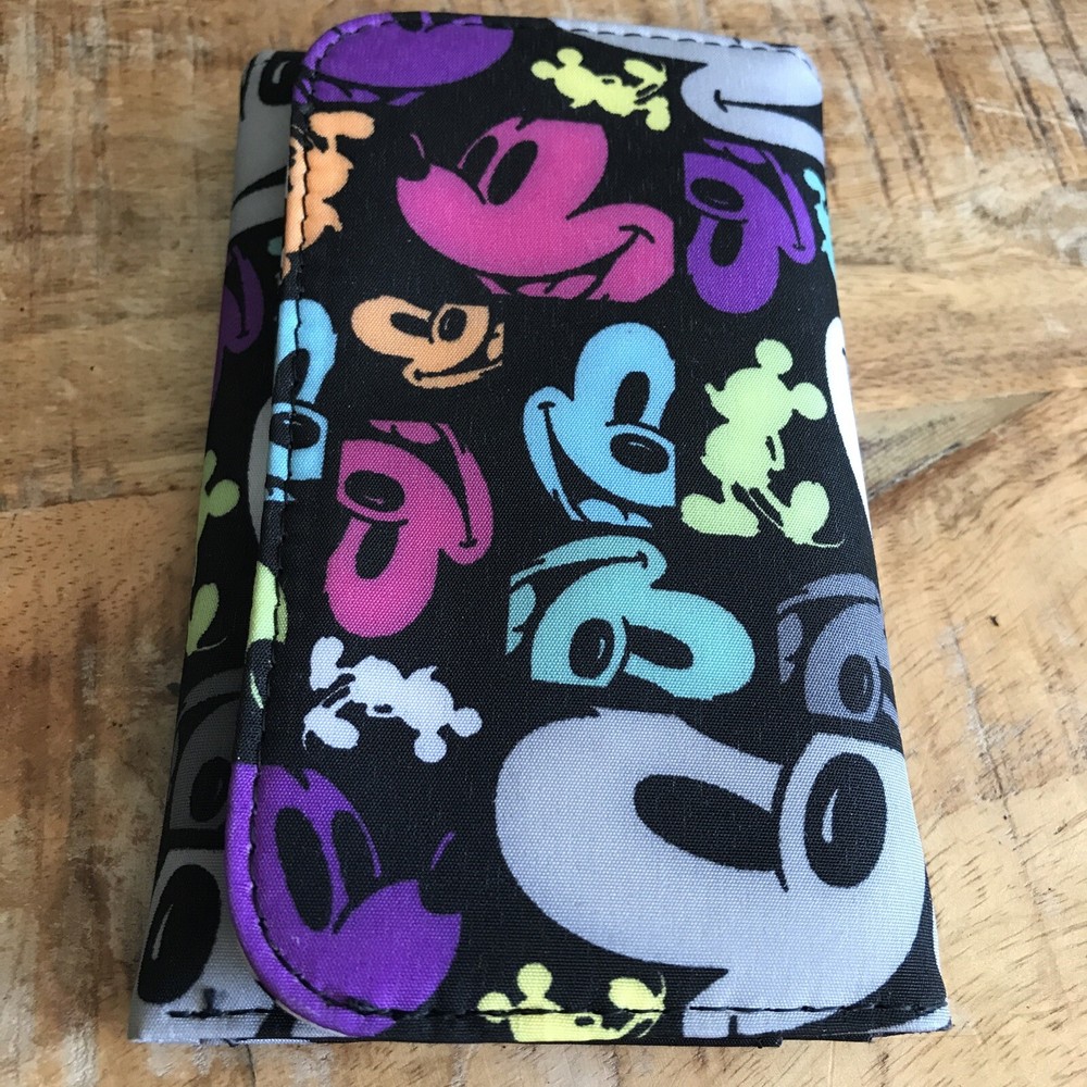 Disney Parks Exclusive Mickey Mouse Pop Art Neon Travel Clutch Wallet