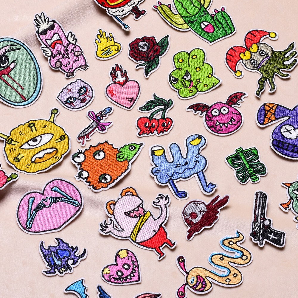 Cute Monster Embroidery Patch for Iron or Sew on Craft Bags