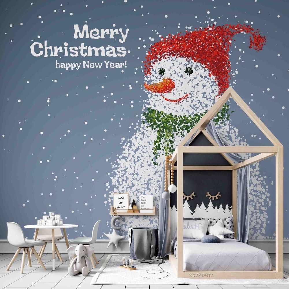 3D Christmas Snowman Wall Murals Wallpaper Murals Wall Sticker