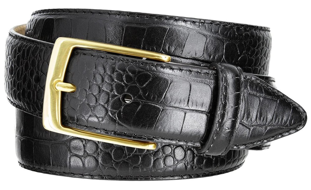 Joseph Gold Buckle Men's Designer Leather Dress Belt 1-3/8