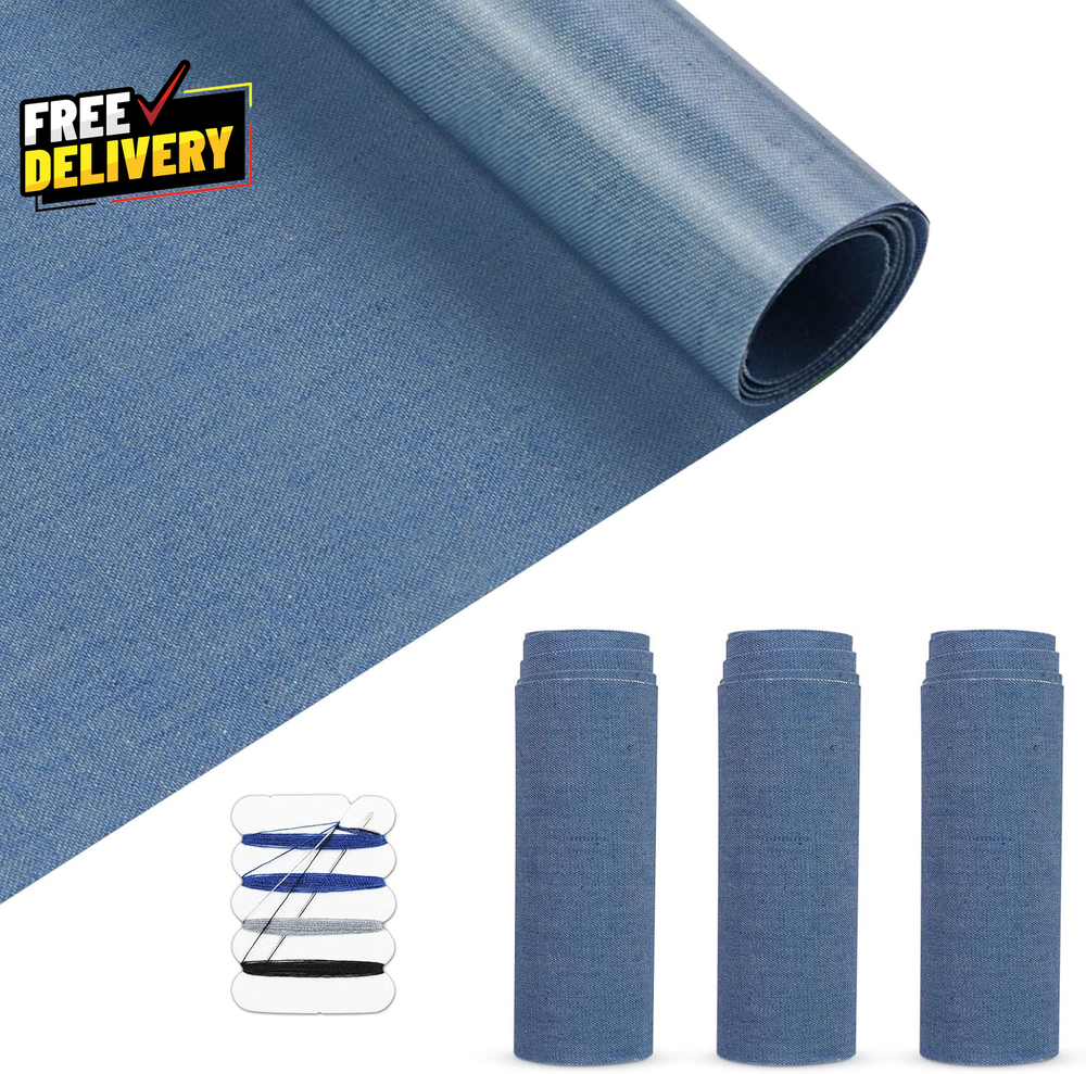 Iron on Patches for Clothing Repair 4 Rolls Denim Patches for Jeans Kit 4 by 20