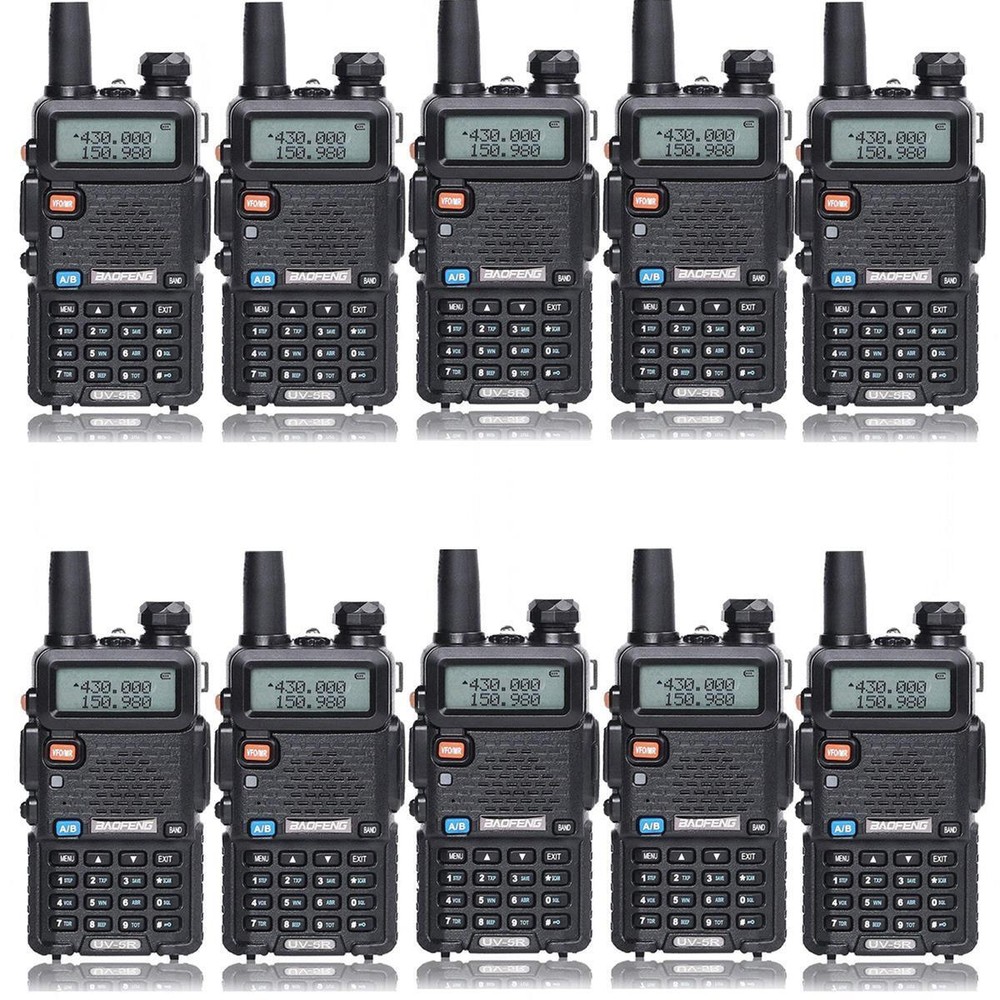 10 x BAOFENG UV-5R VHF/UHF Dual Band Two Way Ham Radio Transceiver Walkie Talkie