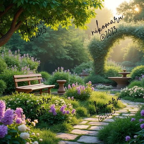 Vibrant Garden Digital Wallpaper for Desktop Backgrounds-image