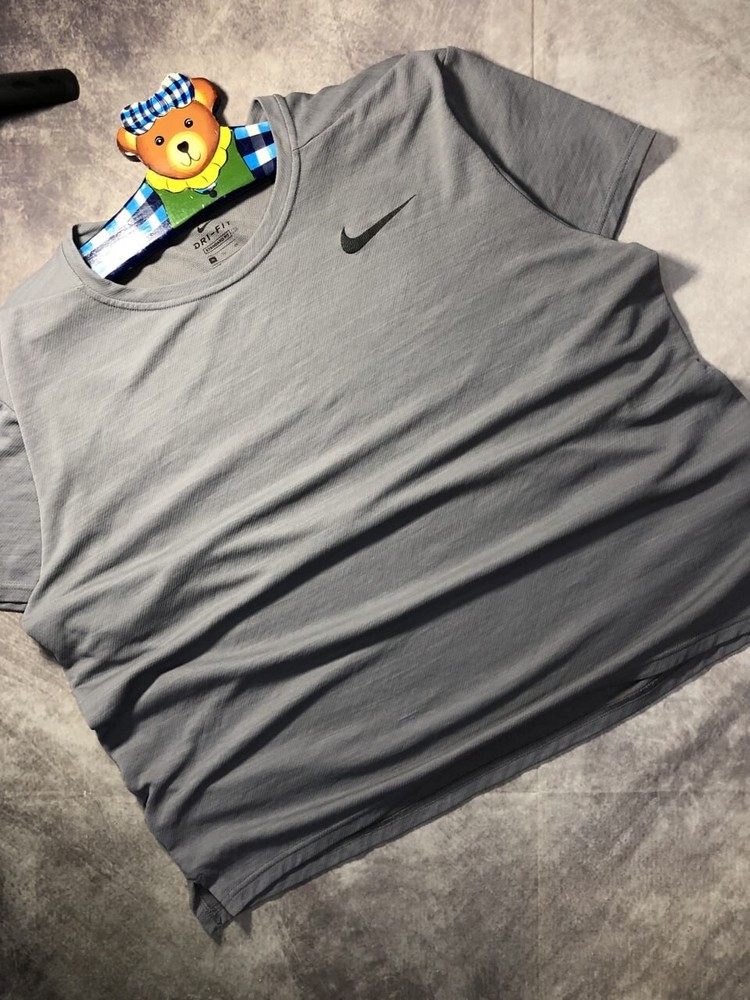 NIKE DRI-FIT T-shirt training Gray Tee Mens size XL Distressed Faded Sports