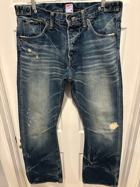 SUPER RARE PRPS Japan P29P02BB Dark Burner GTO Slim-Bootcut Jeans 34 W36X34L $879