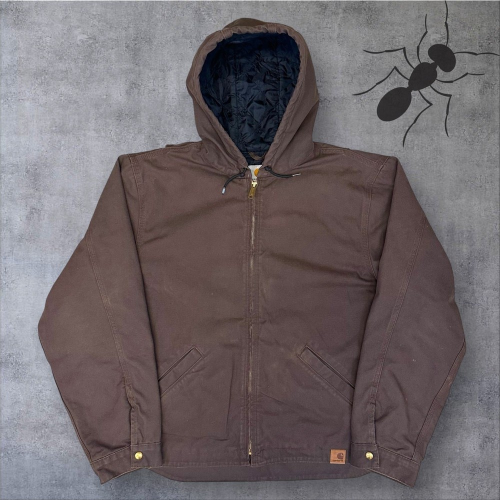 Vintage Y2K brown Carhartt hooded work jacket for men and women