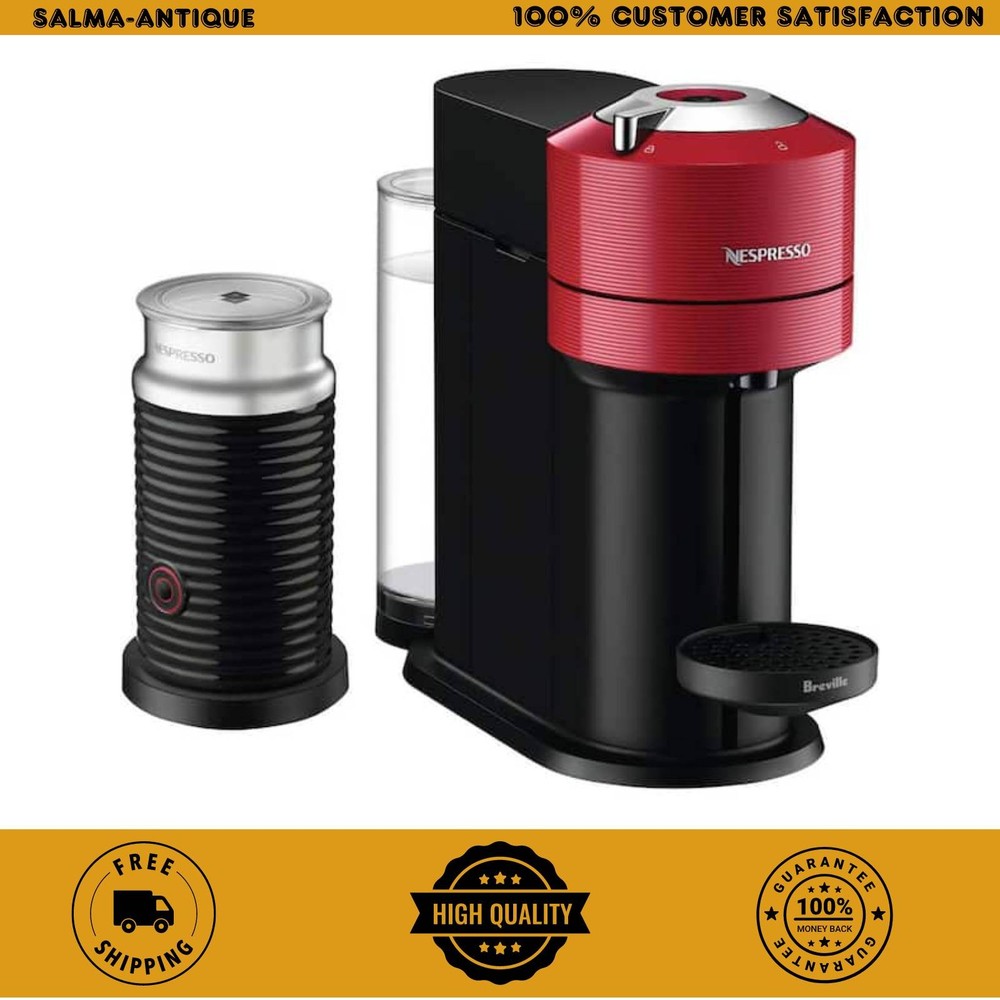 Coffee & Espresso Maker Red Vertuo Next + Milk Frother Capsule System