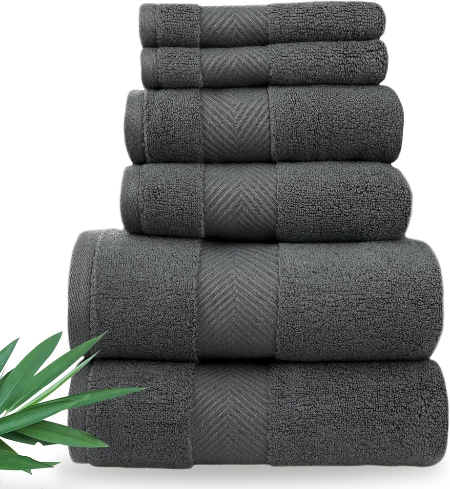 Bamboo Viscose Bath Towels - Ultra Soft & Plush 700 GSM Luxury Granite Grey