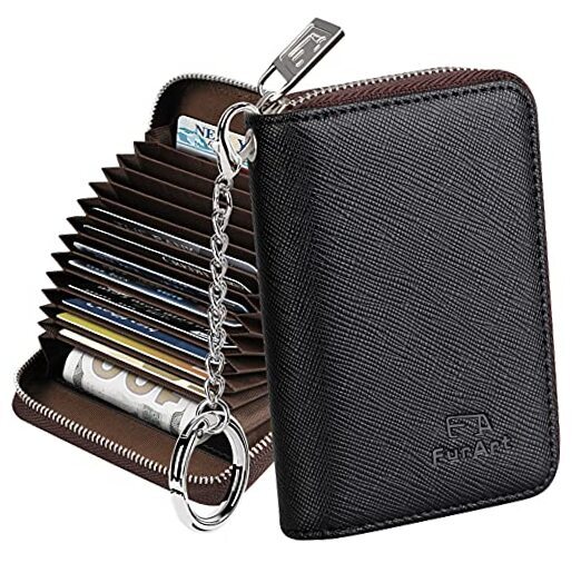 RFID-Blocking Zipper Credit Card Wallet for Men & Women - Black  -image