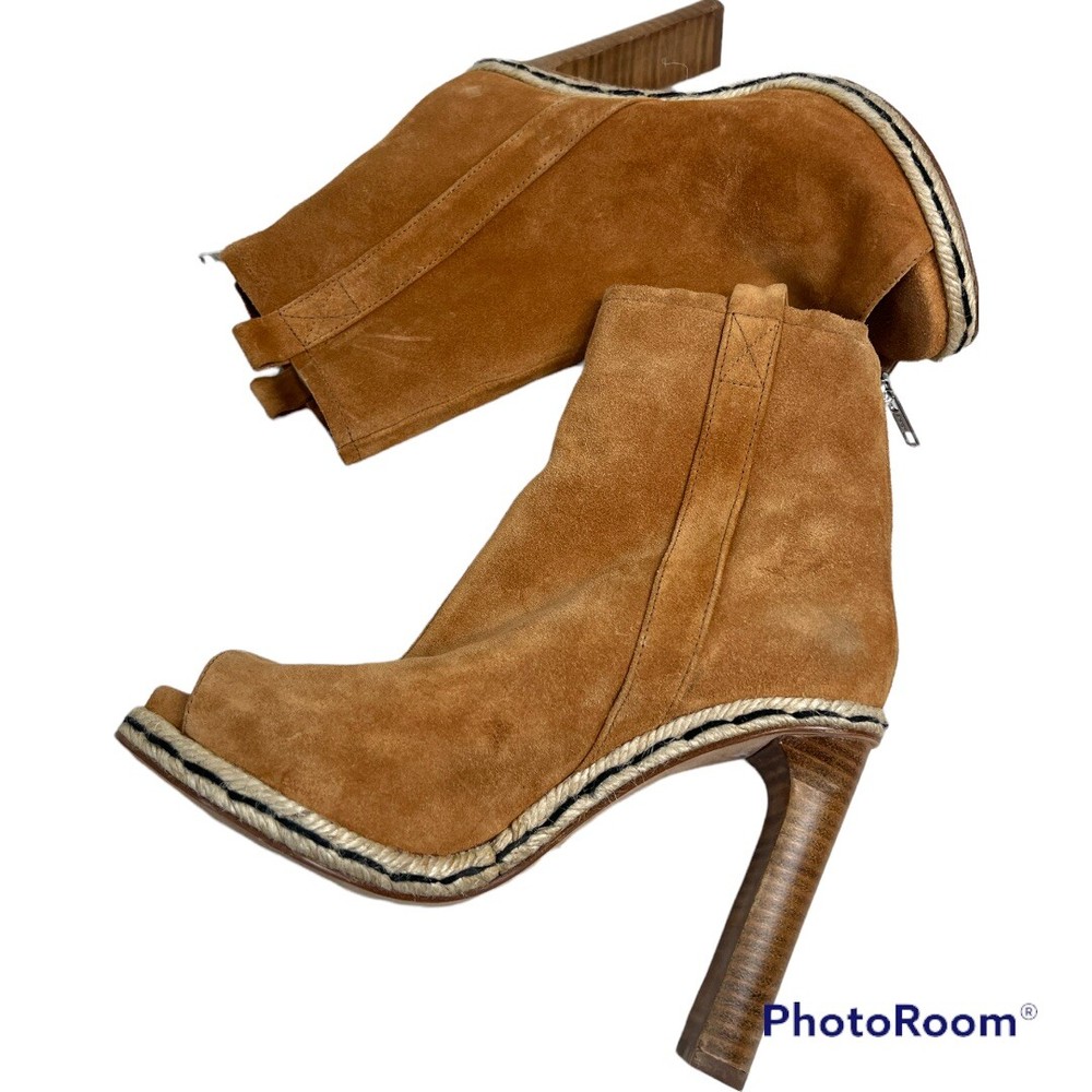 Real leather back zip bootie size 6.5 (37) for opening ceremony