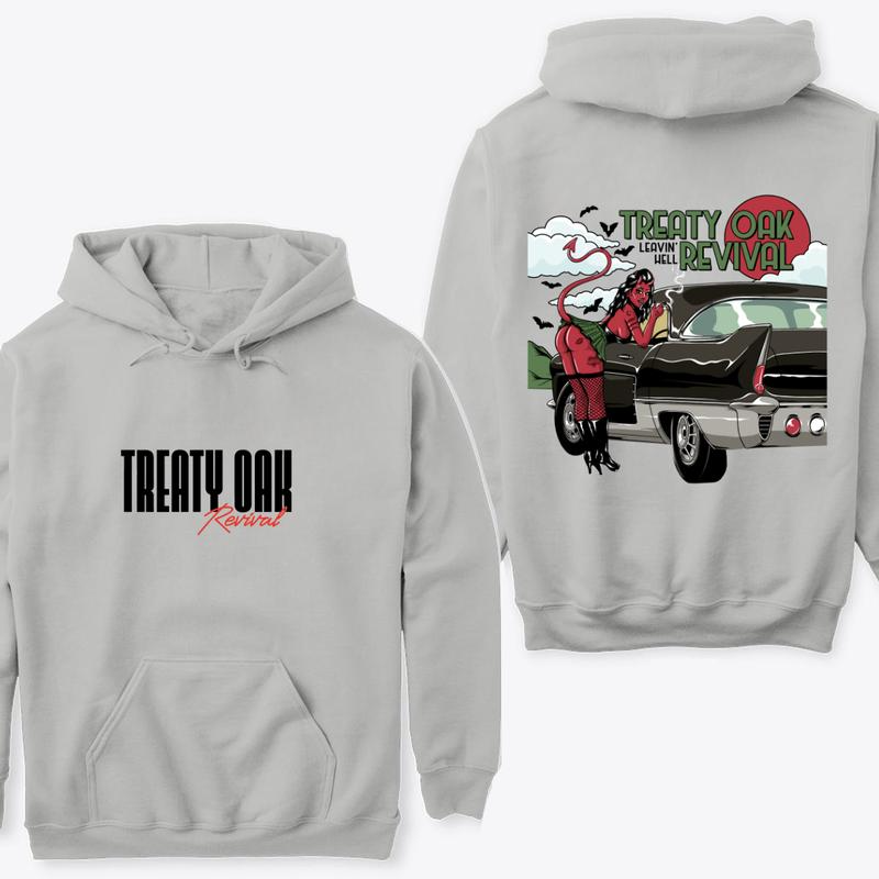 Retro Treaty Oak Revival Leaving Hell double sided hoodie, for fans