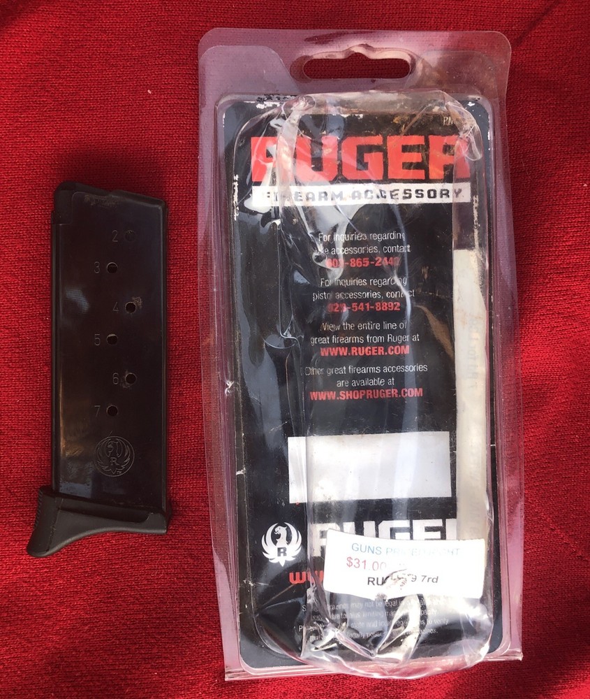 RUGER LC 9 MAGAZINE OF BLUED STEEL FINGER REST & 7 ROUND CAPACITY MADE IN ITALY