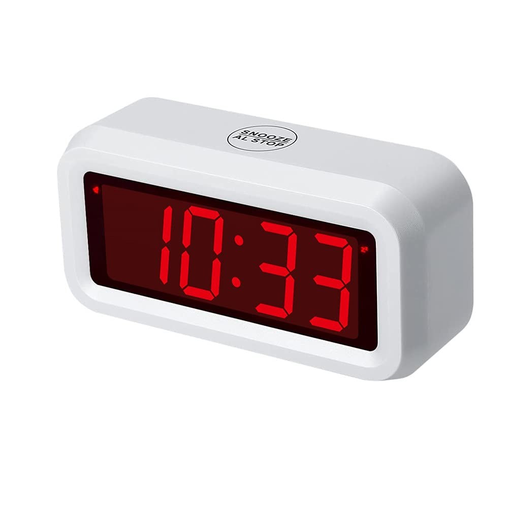 Digital Alarm Clock with LED Display - Battery Operated for Bedrooms, Long Battery Life