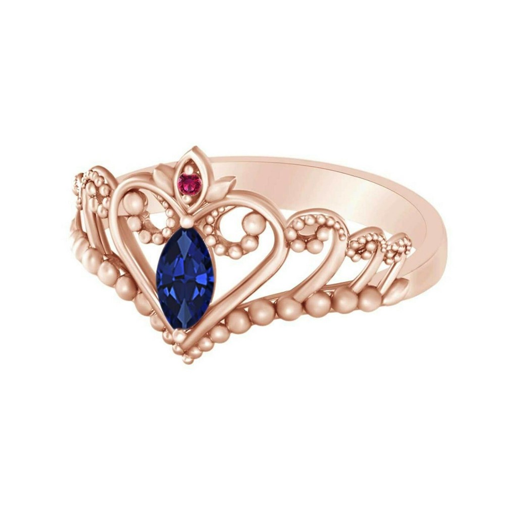 Custom Birthstone Sterling Silver Name Engraved Tiara Ring-image