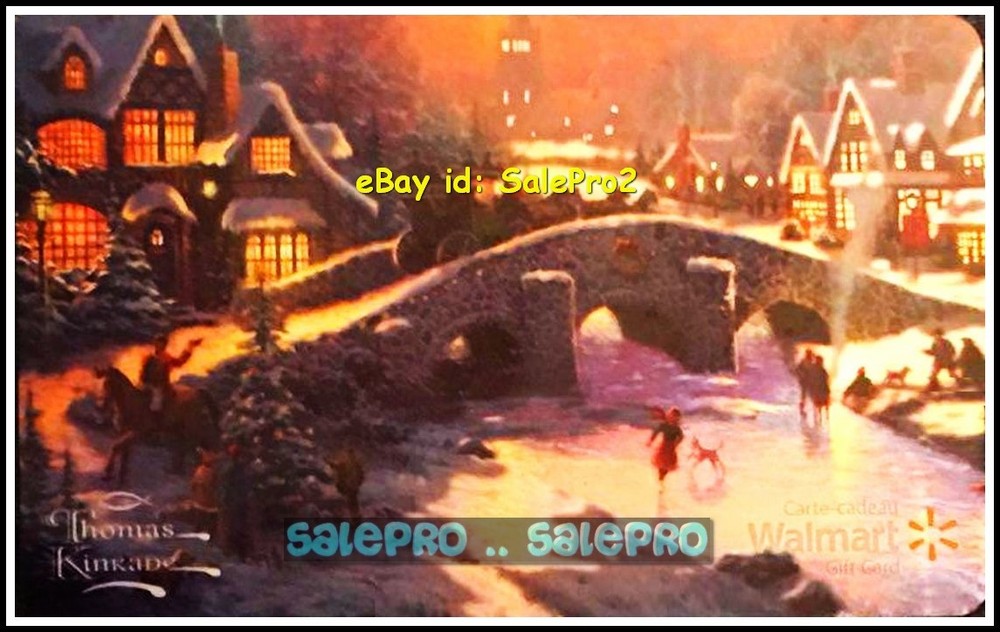 Walmart Summer Night Thomas Kinkade VL10042 Eng Fr Foil Gift Card Collectible