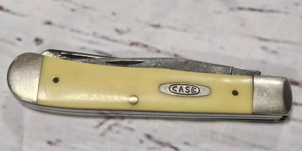CASE XX  3254 Yellow Trapper Pocket Knife 2 Blade