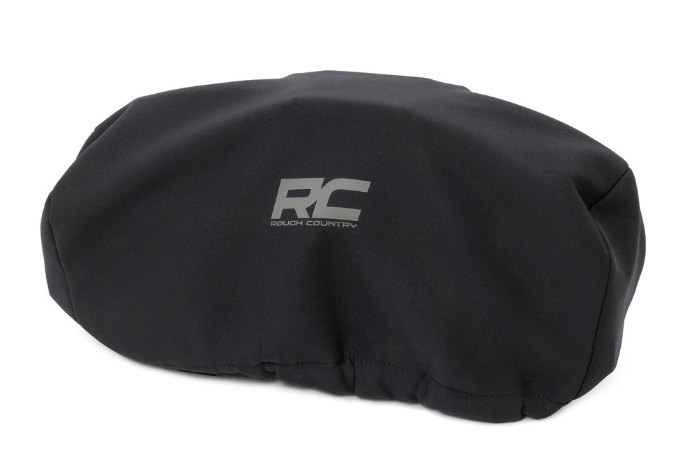 Rough Country Black Universal Winch Cover | Rough Country Logo - RS106A