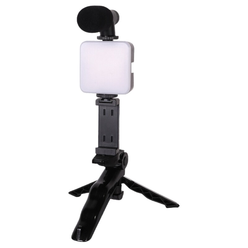 Adjustable Desktop Tripod Stand With LED Illumination for Smartphone Filming