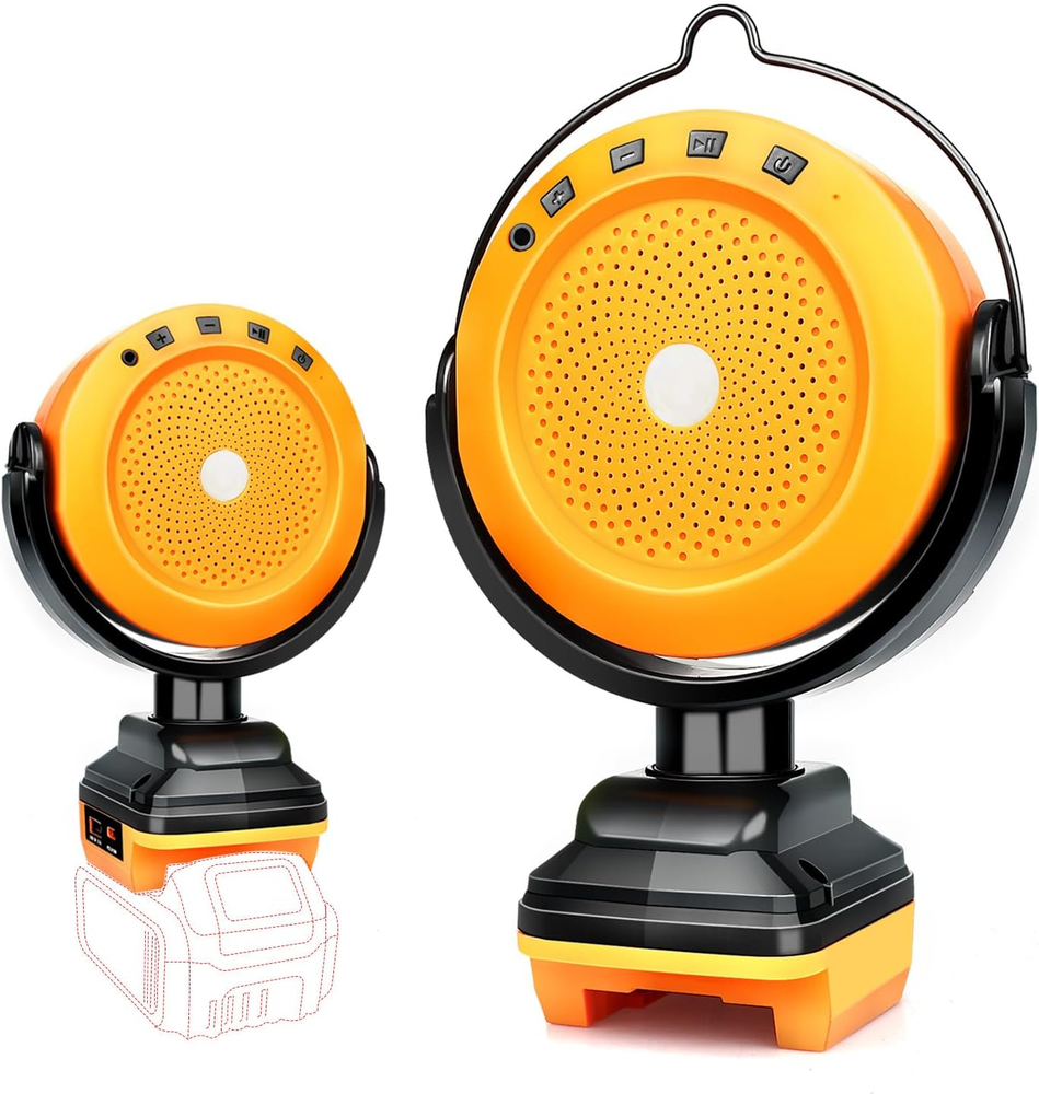 Bluetooth Speaker for Dewalt 18V 20V 60V Battery,Portable Bluetooth Speaker with