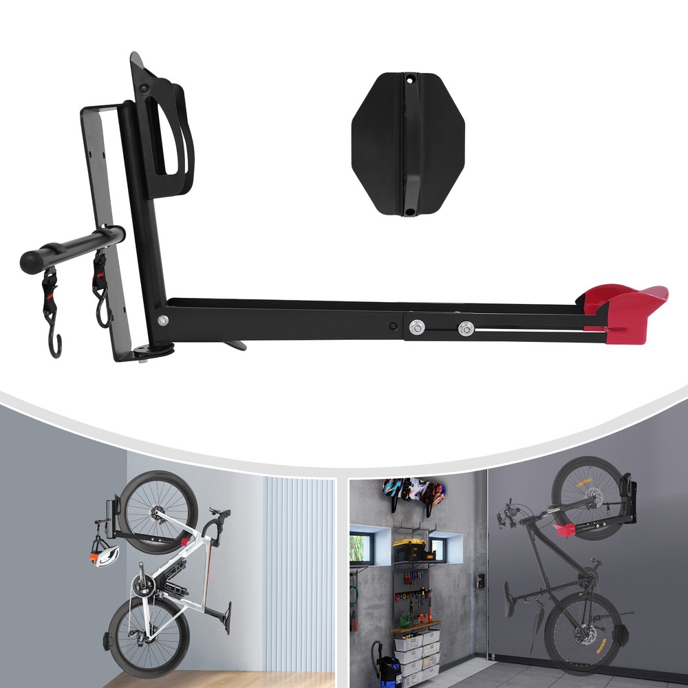 Rotatable Wall Mount Bike Rack - Carbon Steel Swivel Bike Hanger