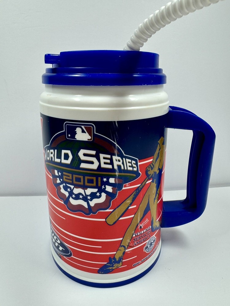2001 World Series Yankees Diamondbacks WHIRLEY Souvenir Mug Handle Insulated VTG