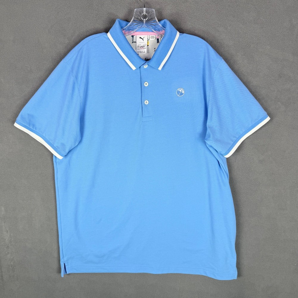 Puma Arnold Palmer Men's XL Blue Golf Umbrella Polo with Embroidered Logo
