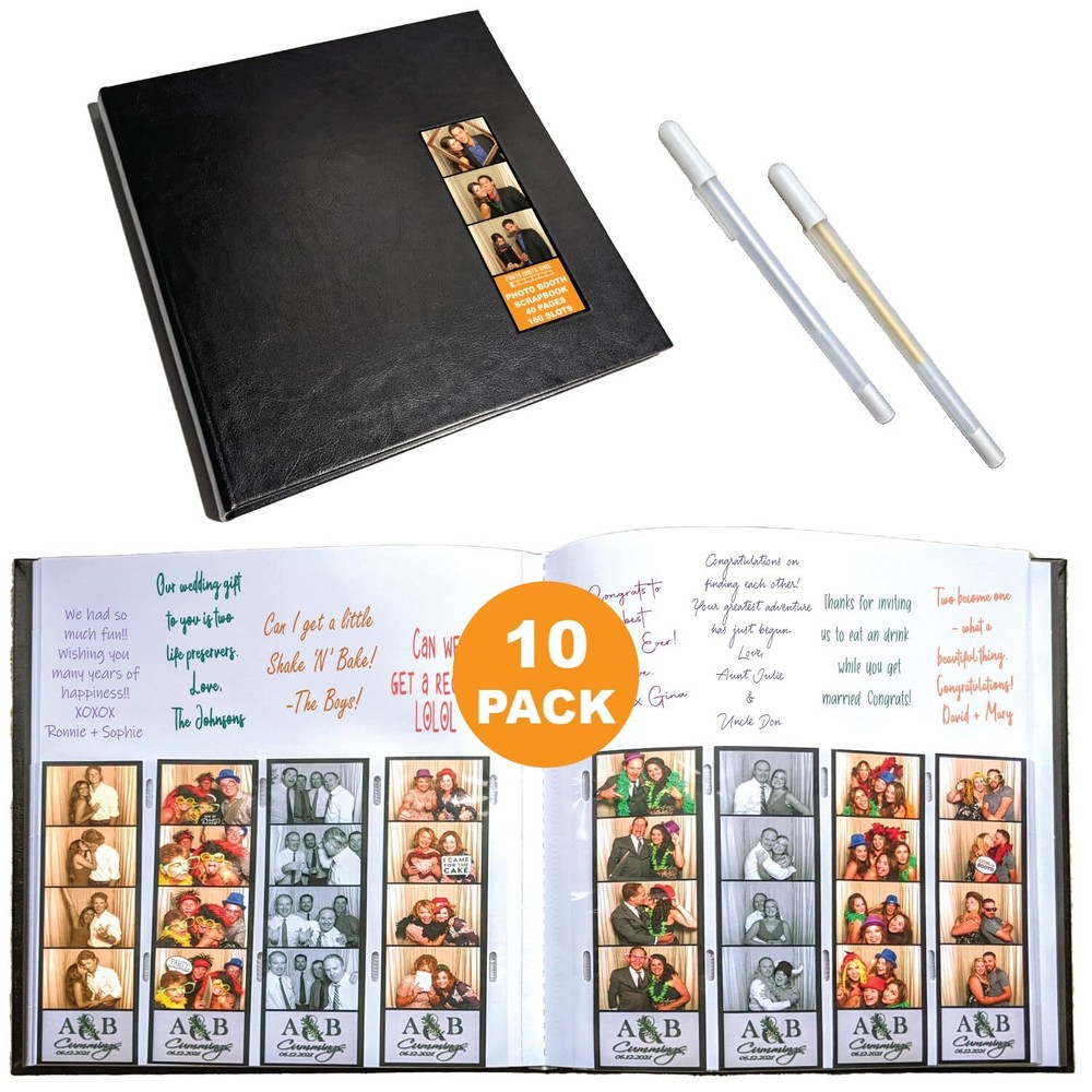 Photo Booth Nook Scrapbook Album & Gel Pens - Scrapbooking Journal with Black...