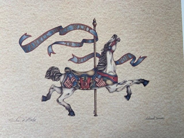 Toni M Baley Deborah Ferrusa Carousel Horse Un-Framed Print 11 X 14
