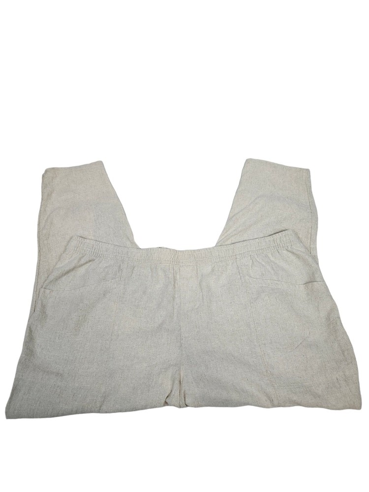 Old Navy Light Khaki Pull On Linen Blend Ankle Pants Size XXL Women's B68