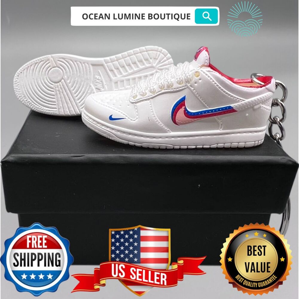 SB DUNK 3D Mini Sneaker Keychain, Jordan Sneaker Collectible, Box Options