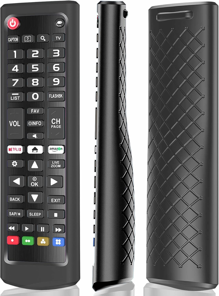 Silicone Case for LG TV Remotes, Fits AKB75095307, AKB75375604 Black Replacement