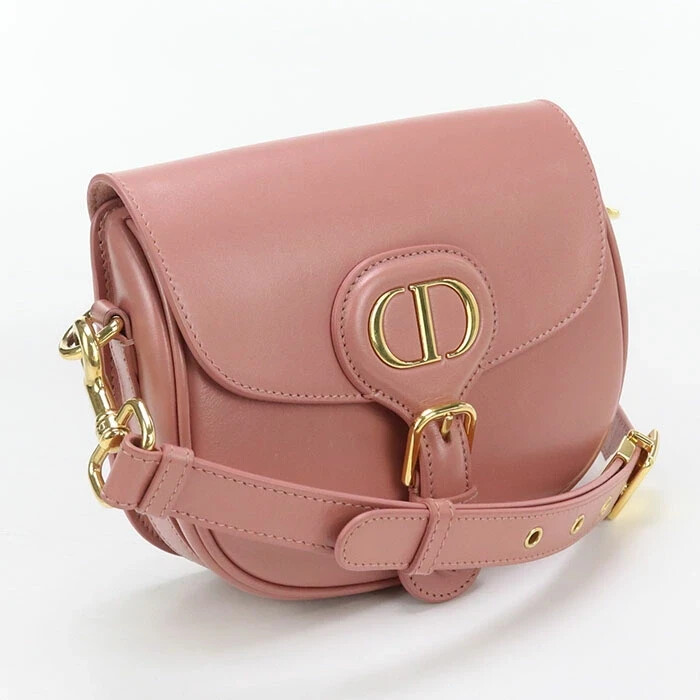 Dior Bobby Small Shoulder Bag Women Pink Calfskin Gold Hardware Authentic