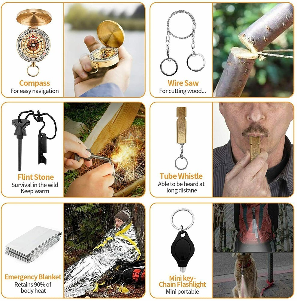 Camping Hiking Tactical Gear Case Set Box  13 in One Outdoor Emergency Survival