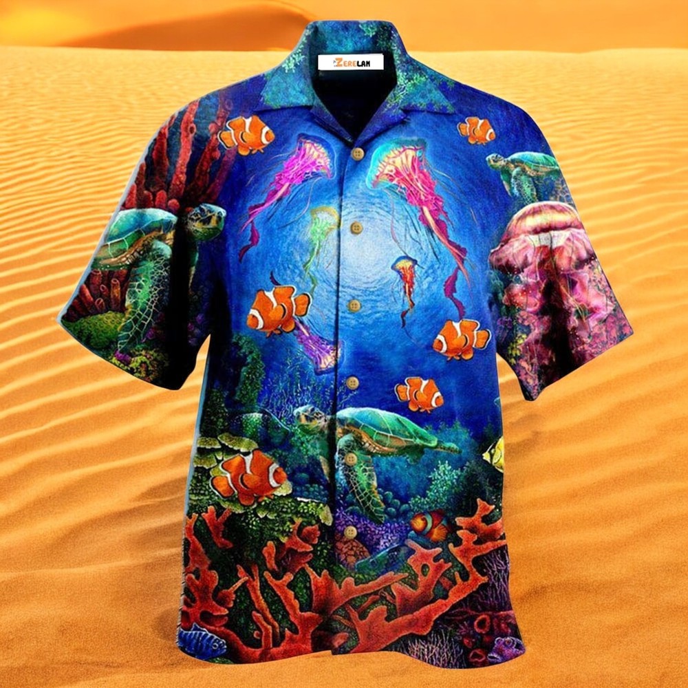 Ocean Wonderful Under Water World Blue Ocean Hawaiian Shirt