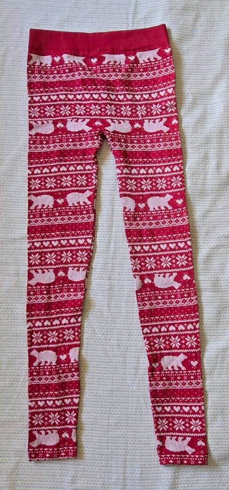 Festive Red Polar Bear Christmas Sleep Pants for Girls Size S/CH (4-6)