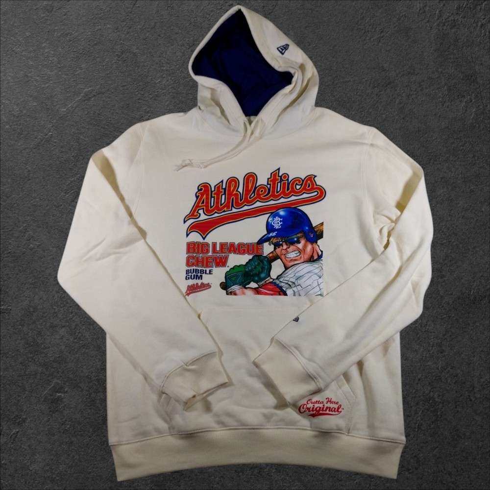 New Era X Big League Chew Oakland Athletics Cream Hoodie Men's Size Large
