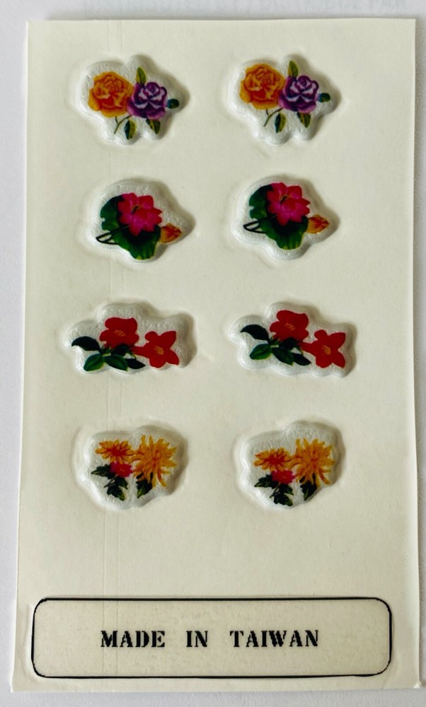 Vintage Puffy Mini scratch n sniff Heart Rose Flower smell Stickers Rare Minis!